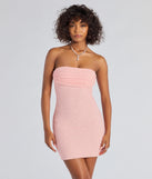 Make a bold statement in the Lena Strapless Bodycon Beaded Mesh Mini Dress in pink, the perfect spring dress for weddings, cocktail hours, nights out, and/or seasonal celebrations.
