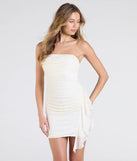 Shine with confidence, elegance, and standout style in the Camille Beaded Sequin Bodycon Mini Dress—a ivory graduation dress designed with a fresh silhouette and the latest trends.