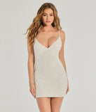 Dylan Sequin Beaded Mesh Mini Dress, a trendy white mini dress featuring modern details and a fresh seasonal hue, perfect for creating chic 2025 looks.