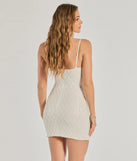 Own every entrance in the Dylan Sequin Beaded Mesh Mini Dress, a white party dress perfect for milestone birthdays and grad parties, or dancing through summer nights and unforgettable bachelorette celebrations.