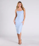 With its mid-calf hem and popular flattering fit, the Maryanne Bodycon Beaded Formal Midi Dress in light blue nails the balance of trend and ease, redefining go-to midi dresses for any occasion.