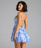 Own every entrance in the Joanna Sequin Lace Party Dress, a periwinkle party dress perfect for milestone birthdays and grad parties, or dancing through summer nights and unforgettable bachelorette celebrations.