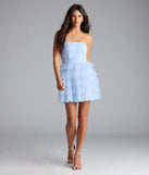 Arie Strapless Rhinestone A-Line Party Dress