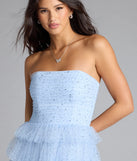 Arie Strapless Rhinestone A-Line Party Dress