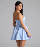 Lorena Satin Strapless Skater Dress