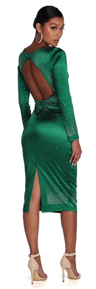 Julieta Formal Heat Stone Satin Dress