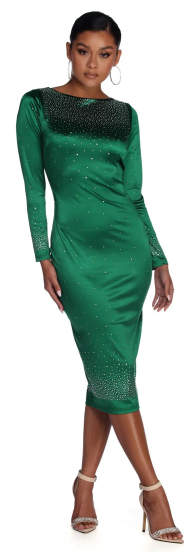 Julieta Formal Heat Stone Satin Dress