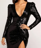 Celeste Deep V Sequined Dress