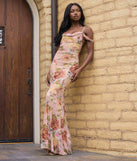 Holly Floral Cold Shoulder Mermaid Formal Dress