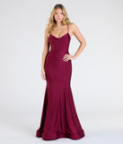 Make the big day unforgettable with the Marva Lace-Up Rhinestone Mermaid Formal Dress, a gorgeous wine bridesmaid dress that balances elegance and affordability.