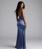 Kenna Satin Lace-Up Mermaid Dress