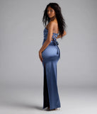 Shandra Strapless Lace-Up Satin Formal Dress