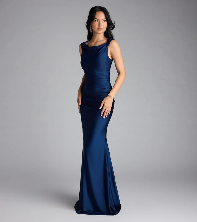 formal boat neck dress Blanca Mermaid NEW THIS WEEK Obsessed with the Songesand just choose from any Color:Silver Gray