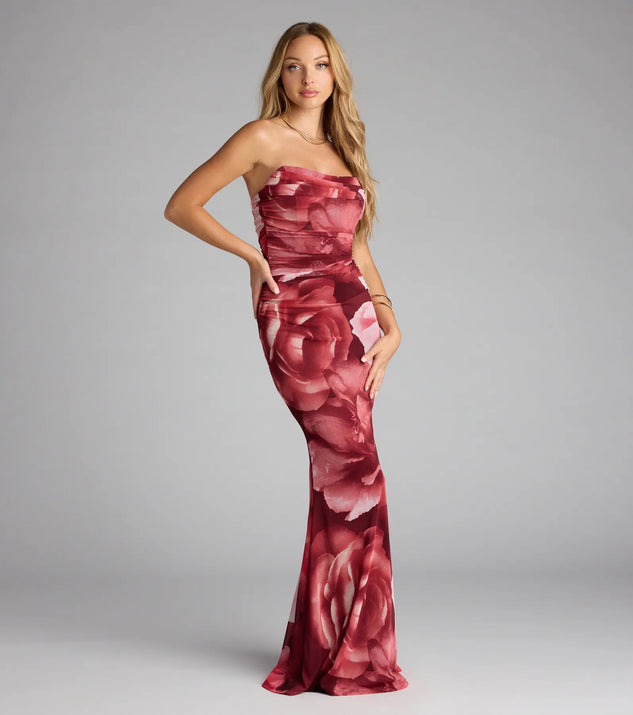 Danielle Floral Strapless Mermaid Formal Dress Windsor