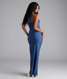 Beverly Halter Slit Long Formal Dress