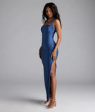 Beverly Halter Slit Long Formal Dress