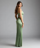 Alaine Lace-Up Slit Mermaid Satin Formal Dress