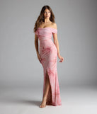 Cornelia Off-The-Shoulder Slit Floral Formal Dress