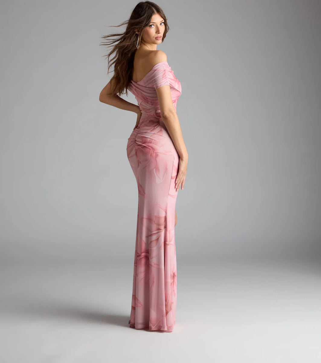 Sienna Floral Bodycon Slit Formal Dress
