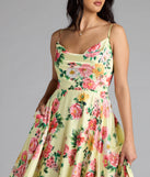 Robina Lace-Up A-Line Floral Satin Formal Dress