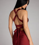 A stunning pick for an engagement photoshoot outfit or autumn wedding guest dress, this fall formal dress showcases the Jianne Formal Lace-Up Back Long Dress in rust with a graceful silhouette that captures the moment.