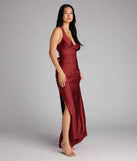 A stunning pick for an engagement photoshoot outfit or autumn wedding guest dress, this fall formal dress showcases the Jianne Formal Lace-Up Back Long Dress in rust with a graceful silhouette that captures the moment.
