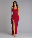 Ayden Ruffle High Slit Mermaid Dress