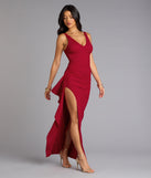 Ayden Ruffle High Slit Mermaid Dress