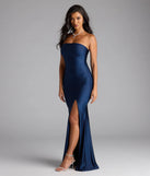 Cheryl Strapless Slit Mermaid Formal Dress