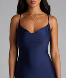 Virginia Cowl Neck Tie-Back Mermaid Formal Dress