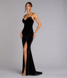Fia Sleeveless Velvet Wrap Corset Mermaid Dress