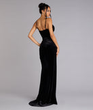 Fia Sleeveless Velvet Wrap Corset Mermaid Dress