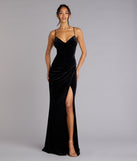 Fia Sleeveless Velvet Wrap Corset Mermaid Dress