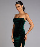 Julia Velvet Corset High Slit Mermaid Dress