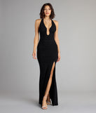 Kindra High-Slit Mermaid Halter Dress