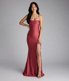 Own the spotlight in the Delia Formal Cowl Neck Long Dress, a mauve formal dress crafted to deliver luxe style for summer weddings, Army Balls, or any special event.
