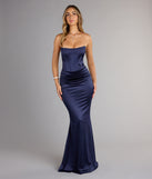 Jayden Satin Strapless Corset Mermaid Formal Dress