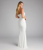 Style your seasonal looks with the Mischka Strapless Mermaid Glitter Formal Dress, a trend-right, ivory fall dress designed for any plan on your calendar with new and unqiue details.
