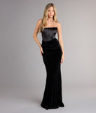 Zoya Satin Corset Velvet Mermaid Dress