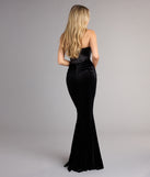 Zoya Satin Corset Velvet Mermaid Dress