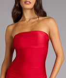 Cheryl Strapless Slit Mermaid Formal Dress