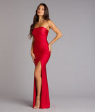 Cheryl Strapless Slit Mermaid Formal Dress