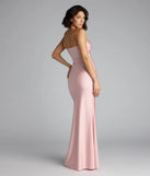 A stunning pick for an engagement photoshoot outfit or autumn wedding guest dress, this fall formal dress showcases the Cheryl Strapless Slit Mermaid Formal Dress in pink with a graceful silhouette that captures the moment.