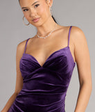 Ariel Velvet Slit Mermaid Formal Dress