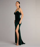 Ariel Velvet Slit Mermaid Formal Dress
