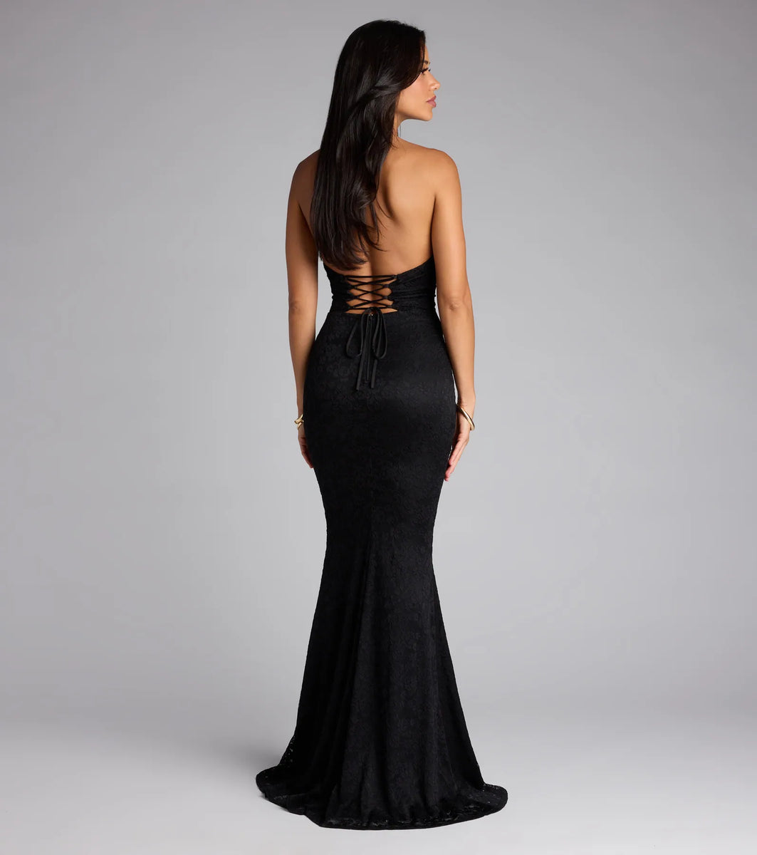 Strappy Mermaid Dress Mermaid Dress Windsor Black Prom Dress With Silver  Rhinestones
