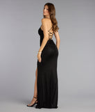 Diane Lace-Up Slit Mermaid Glitter Formal Dress