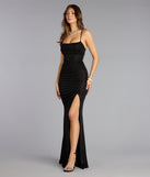 Diane Lace-Up Slit Mermaid Glitter Formal Dress