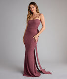 Gwendolyn Glitter Knit Bow-Back Mermaid Dress