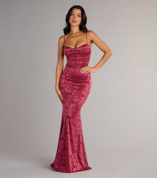 Haisley Open Back Floral Lace Mermaid Dress